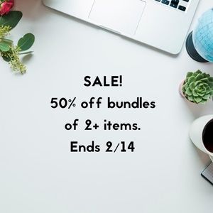 SALE! 50% off bundles of 2 or more items. Ends 2/14!